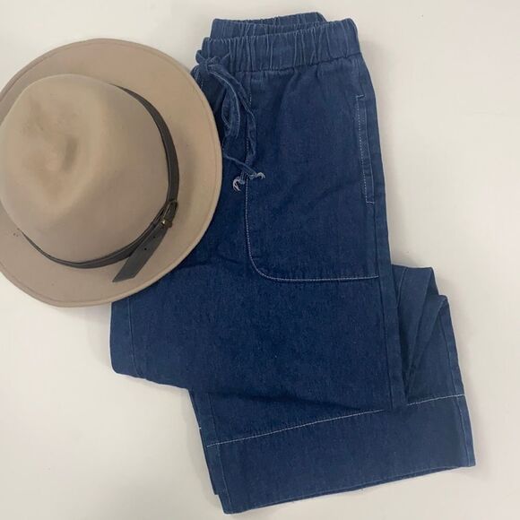 Vintage High Rose Cropped Wide Leg Denim - Picture 1 of 4